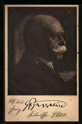 Künstler-AK Portrait von Ferdinand von Zeppelin in der Profilansicht