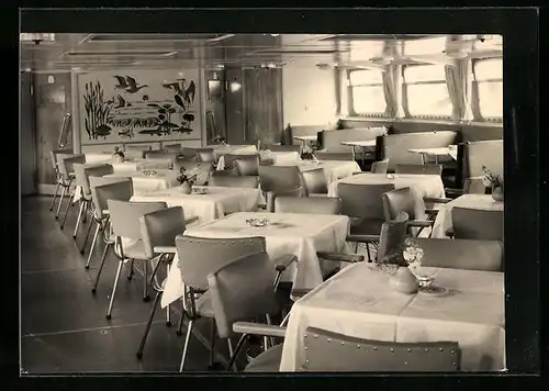 AK Mitropa-Schiffsgaststätten auf dem Luxusmotorschiff Aktivist der Weissen Flotte Brandenburg