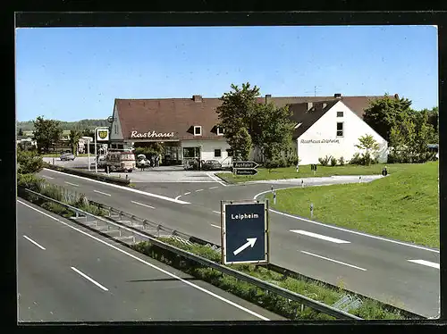 AK Leipheim /Donau, Autobahn-Rasthaus und -Hotel auf der Strecke München - Stuttgart