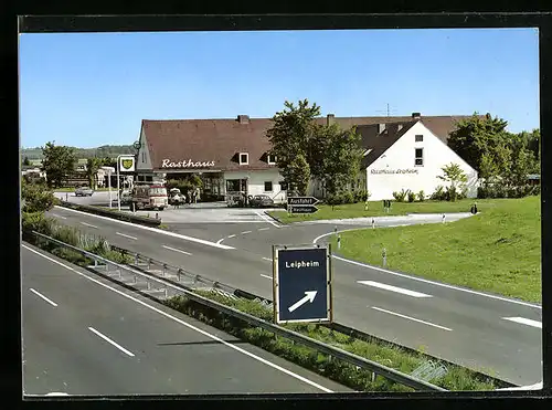 AK Leipheim /Donau, Autobahn-Rasthaus und -Hotel auf der Strecke München - Stuttgart