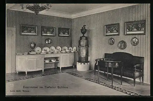 AK Weimar, Esszimmer im Tiefurter Schloss