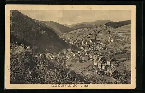 AK Kleinschmalkalden i. Thür., Ortsansicht aus der Vogelschau