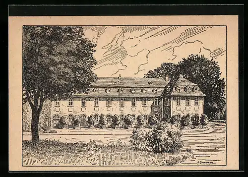 Künstler-AK Weimar, Haus der Frau von Stein