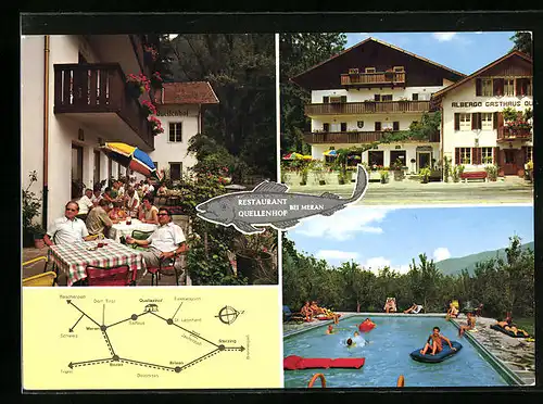 AK Saltaus, Gasthof Restaurant Quellenhof mit Schwimmbecken