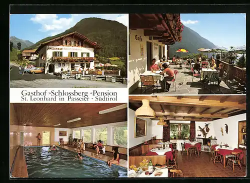 AK St. Leonhard i. Passeier, Gasthof Schlossberg mit Hallenbad