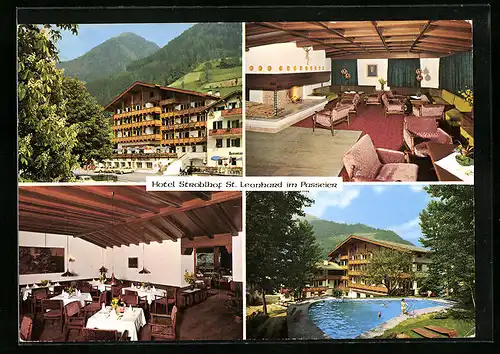 AK St. Leonhard i. Passeier, Hotel Stroblhof mit Schwimmbecken