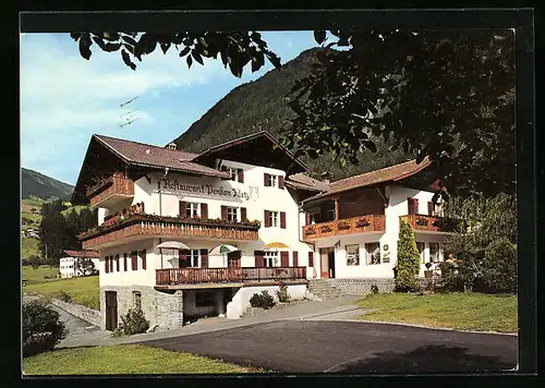 AK St. Leonhard i. Passeier, Pension Restaurant Klotz mit Einfahrt
