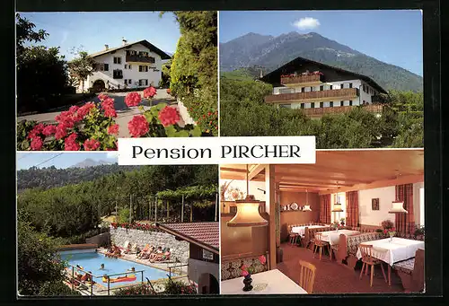 AK Kuens b. Meran, Pension Pircher, Breiterweg Nr. 47