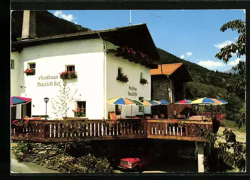 AK Kuens b. Meran, Gasthof Ungerichtshof mit Sonnenterrassen