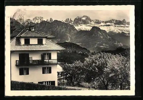 AK Oberbozen /Ritten, Pension Regina mit Dolomitenblick