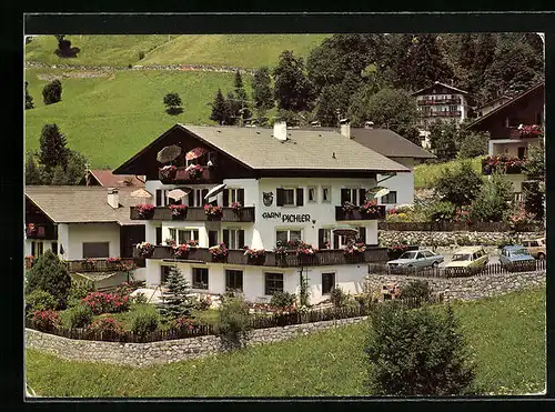 AK St. Leonhard in Passeier, Garni Pichler aus der Vogelschau