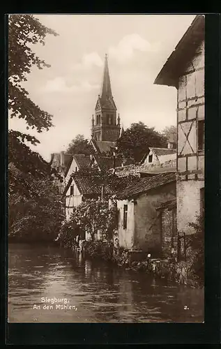 AK Siegburg, An den Mühlen mit Kirche