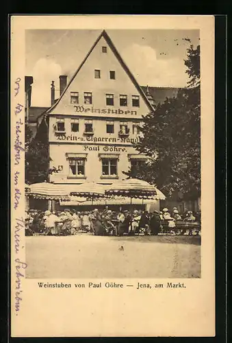 AK Jena, Gasthaus Weinstuben von Paul Göhre am Markt