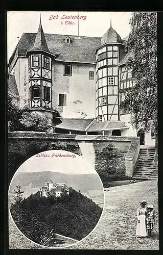 AK Bad Leutenberg i. Thür., Schloss Friedensburg, Ortspartie