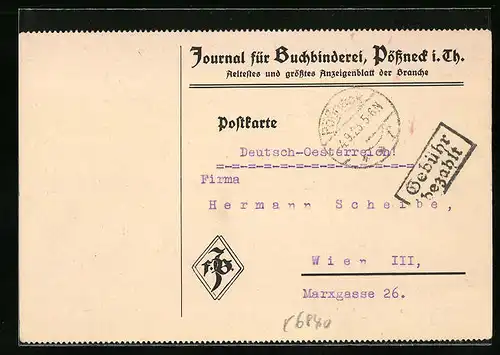 AK Pössneck i Th., Journal für Buchbinderei