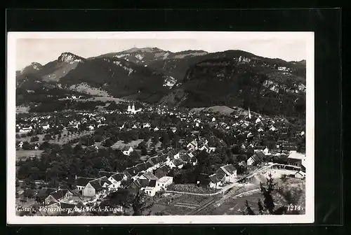 AK Götzis, Ortsansicht mit Blick auf Hohe Kugel