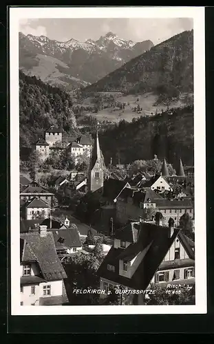AK Feldkirch, Ortsansicht mit Blick zur Gurtisspitze