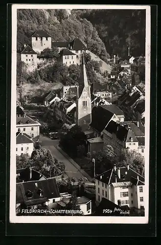 AK Feldkirch, Teilansicht mit Kirche und Schattenburg
