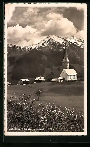 AK Mittelberg, Ortsansicht mit Hammerspitze