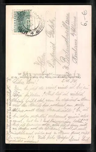 AK Mittelberg, Ortsansicht mit Schafalpköpf im Winter