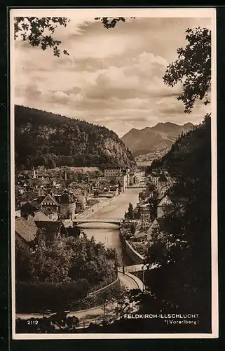 AK Feldkirch, Illschlucht aus der Vogelschau