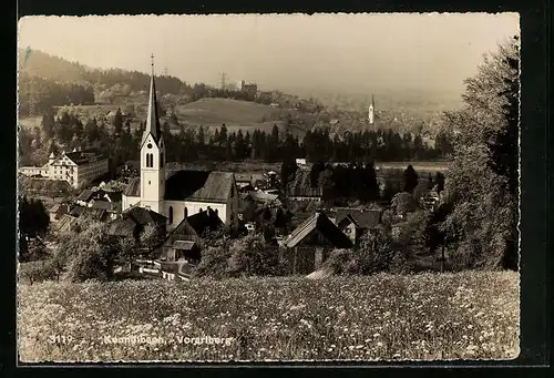 AK Kennelbach, Ortsansicht von einer Blumenwiese aus