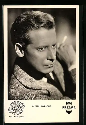 AK Schauspieler Dieter Borsche mit einer Zigarette