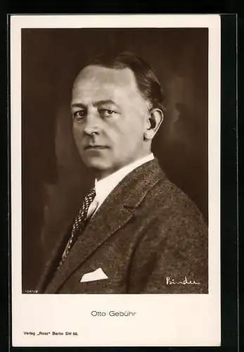 AK Schauspieler Otto Gebühr mit ernster Miene
