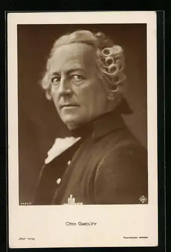 AK Schauspieler Otto Gebühr mit historischer Perücke