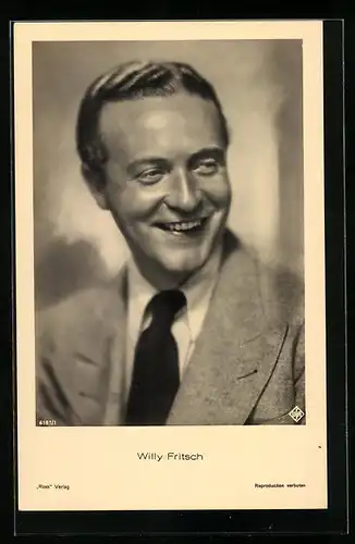 AK Schauspieler Willy Fritsch mit Sakko und Krawatte