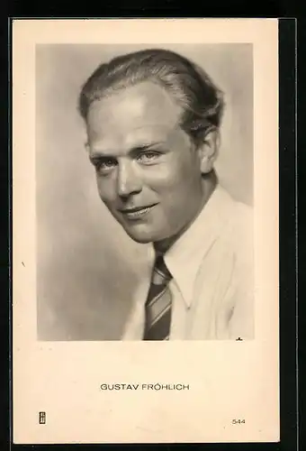 AK Schauspieler Gustav Fröhlich in Hemd mit Krawatte