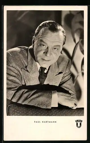 AK Schauspieler Paul Hartmann in Anzug und Krawatte