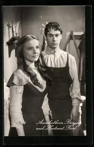 AK Schauspieler Annekathrin Bürger und Hartmut Reck in einer gemeinsamen Rolle