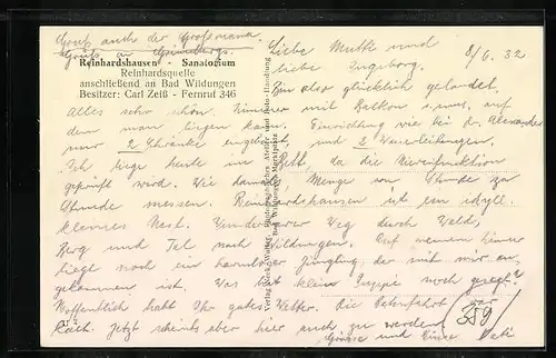 AK Reinhardshausen, Sanatorium Reinhardsquelle