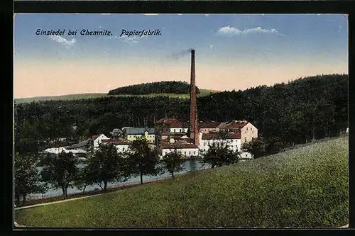 AK Einsiedel bei Chemnitz, Papierfabrik