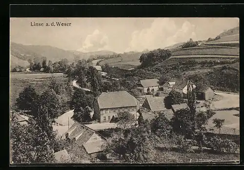 AK Linse /Weser, Ortsansicht aus der Vogelschau