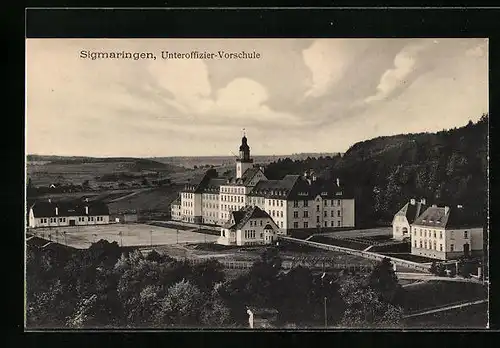 AK Sigmaringen, Unteroffizier-Vorschule aus der Vogelschau