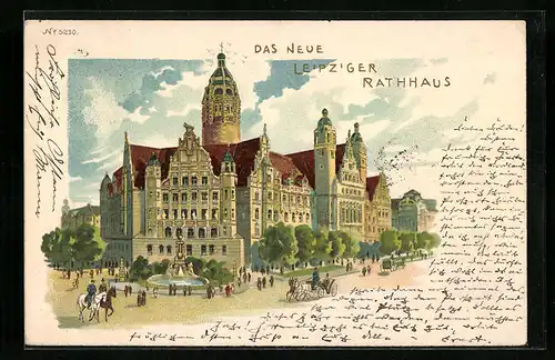 Lithographie Leipzig, Das neue Leipziger Rathaus