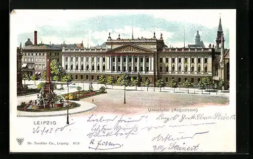 Künstler-AK Leipzig, Universität (Augusteum)