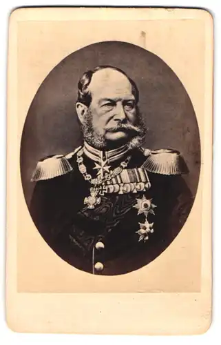 Fotografie unbekannter Fotograf und Ort, Portrait Kaiser Wilhelm I. mit Ordenspange, Eisernes Kreuz 1870, Pour le Mérite