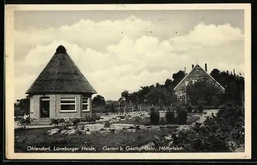 AK Ohlendorf-Holtorfsloh /Lüneburger Heide, Garten b. Gasthof Behr