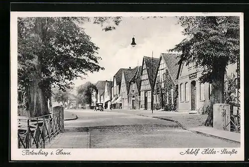 AK Rotenburg i. Hann., Strasse mit Zahn-Praxis