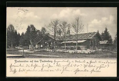 AK Warngau, Restauration auf dem Taubenberg mit Garten