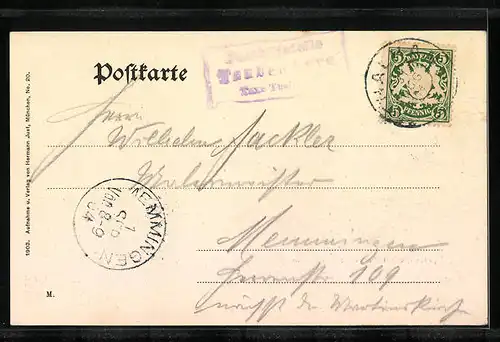 AK Warngau, Restauration auf dem Taubenberg mit Garten