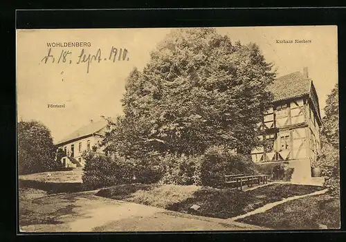 AK Wohldenberg, Ortspartie mit Försterei und Kurhaus Riechers