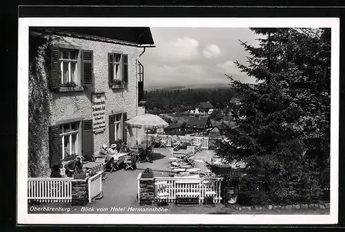 AK Oberbärenburg i. Erzgeb., Blick vom Hotel Hermannshöhe
