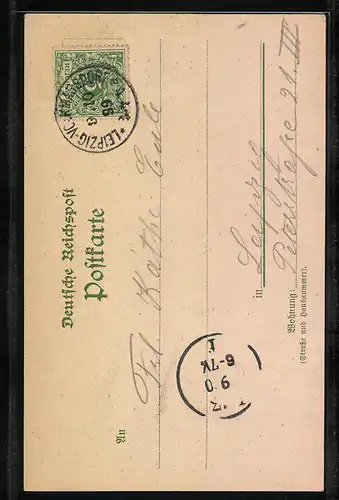 Lithographie Leipzig, Scherbelberg mit Besuchern