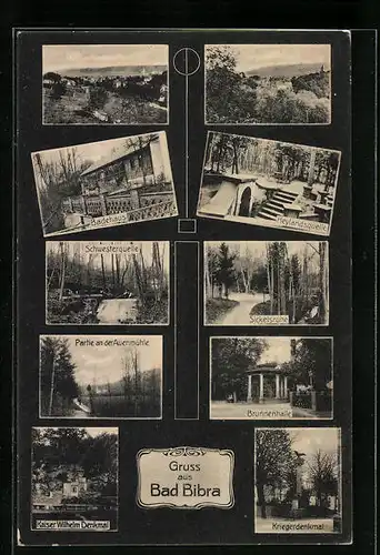 AK Bad Bibra, Ortsansicht mit Badehaus