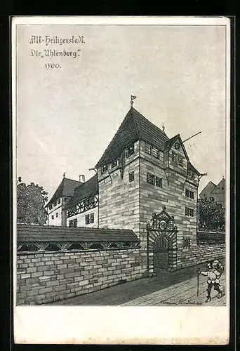 Künstler-AK Alt-Heiligenstadt, Die Uhlenburg 1500
