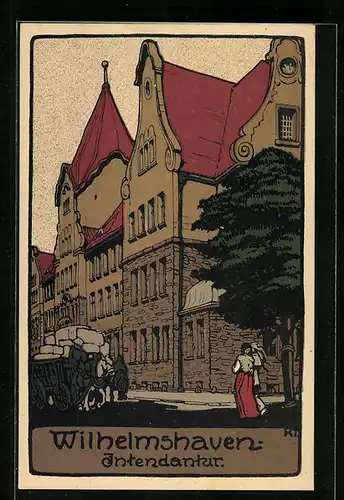 Steindruck-AK Wilhelmshaven, Intendantur